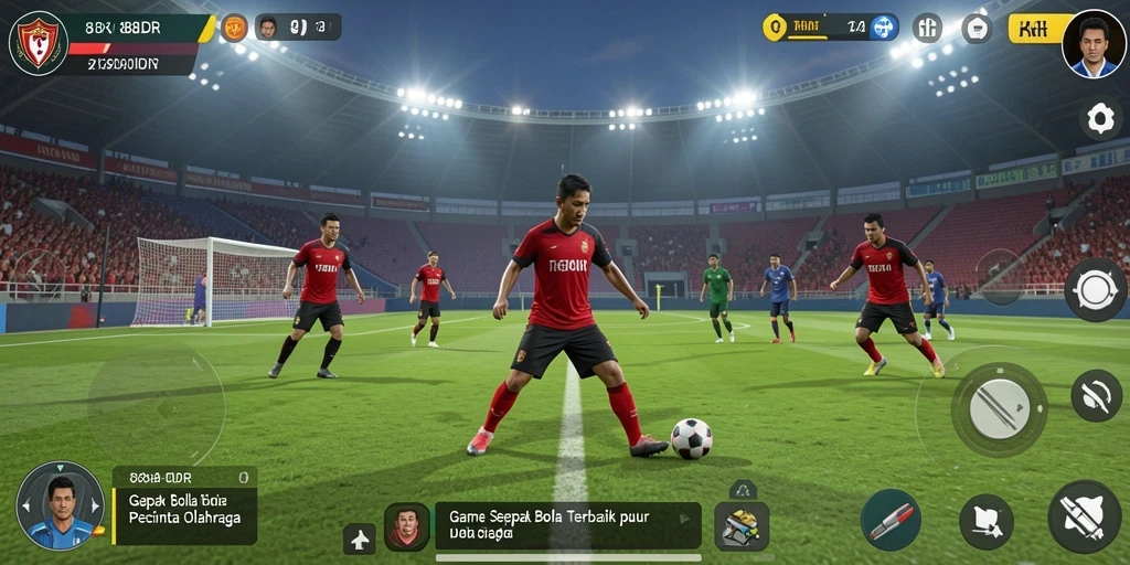 Screenshot gameplay 888IDR menampilkan aksi seru di lapangan sepak bola.