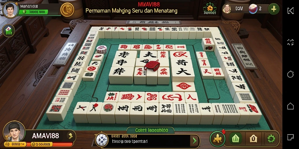 Tampilan gameplay seru AMAVI88 dengan berbagai tantangan Mahjong.