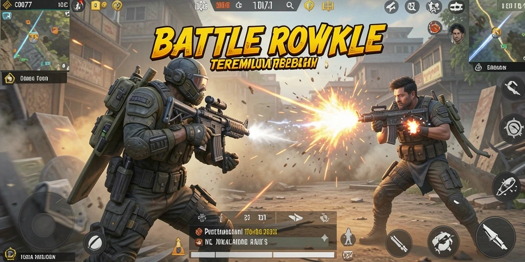 Gameplay epik C0077 di tengah pertempuran Battle Royale.