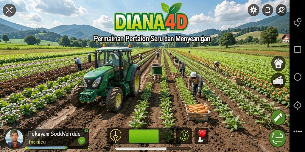 Tampilan gameplay seru dari DIANA4D dalam bertani.