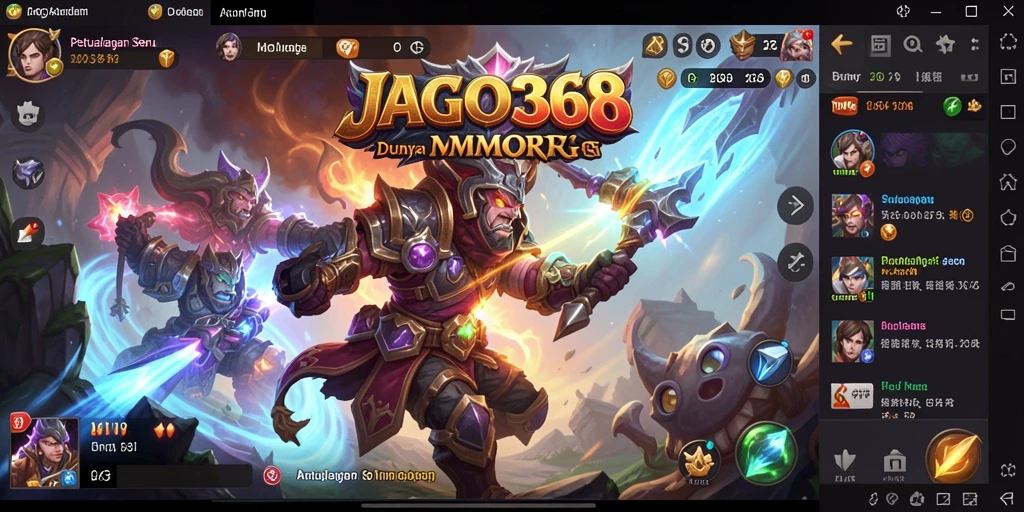 Tampilan aksi seru dalam gameplay MMORPG JAGO368.