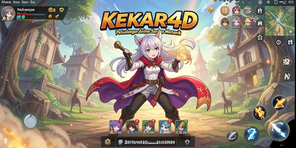 Screenshot game KEKAR4D menampilkan aksi seru para karakter anime.