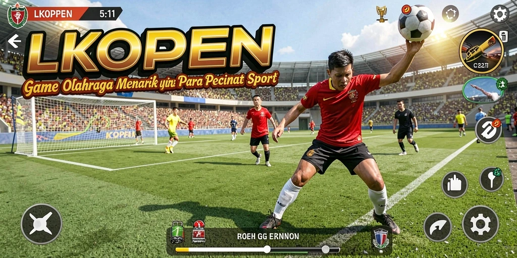 Screenshot LKOPEN menampilkan aksi kompetitif dalam permainan olahraga yang seru.
