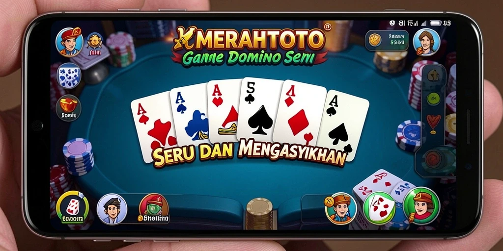 Screenshot gameplay MERAHTOTO yang menunjukkan serunya permainan domino.