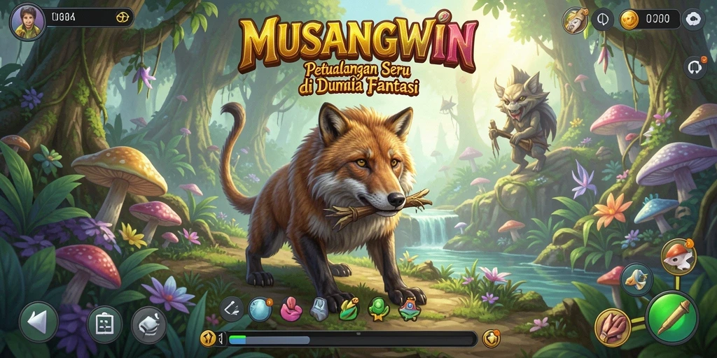 Tampilan gameplay seru dalam petualangan fantasi MUSANGWIN.