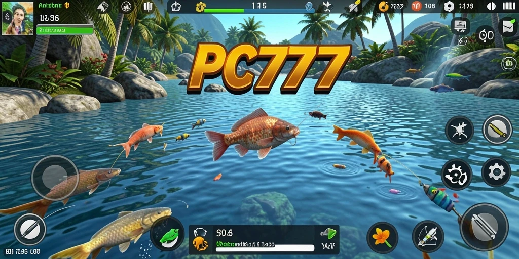 Tampilan gameplay PC777 dengan aksi memancing yang seru.