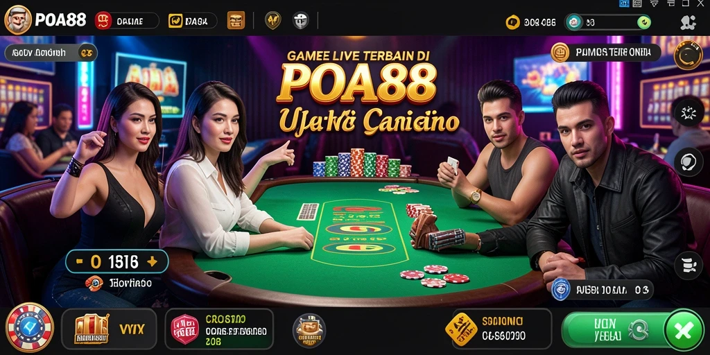 Tampilan gameplay Live Casino yang menegangkan dan interaktif di POA88.