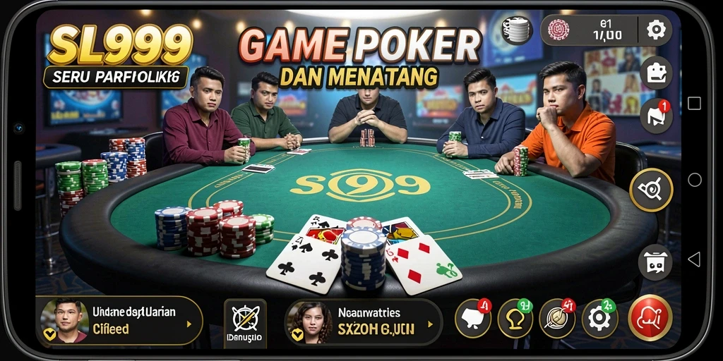 Tampilan gameplay menarik dalam SL999 saat bermain Poker.