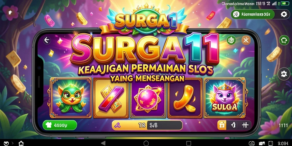Tampilan gameplay <strong>SURGA11</strong> yang memukau dengan simbol-simbol menarik.