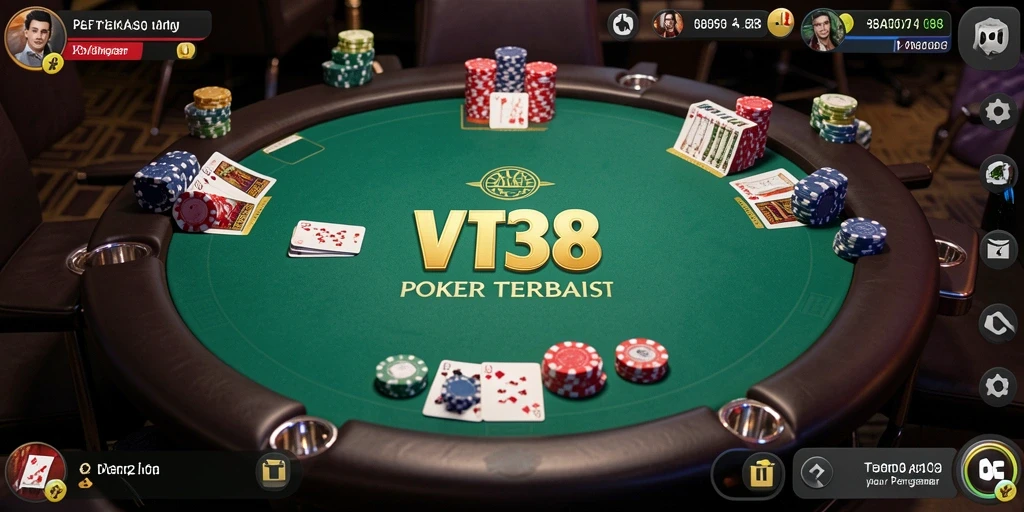 Tampilan menarik dari gameplay Poker di VT38 yang mendebarkan.