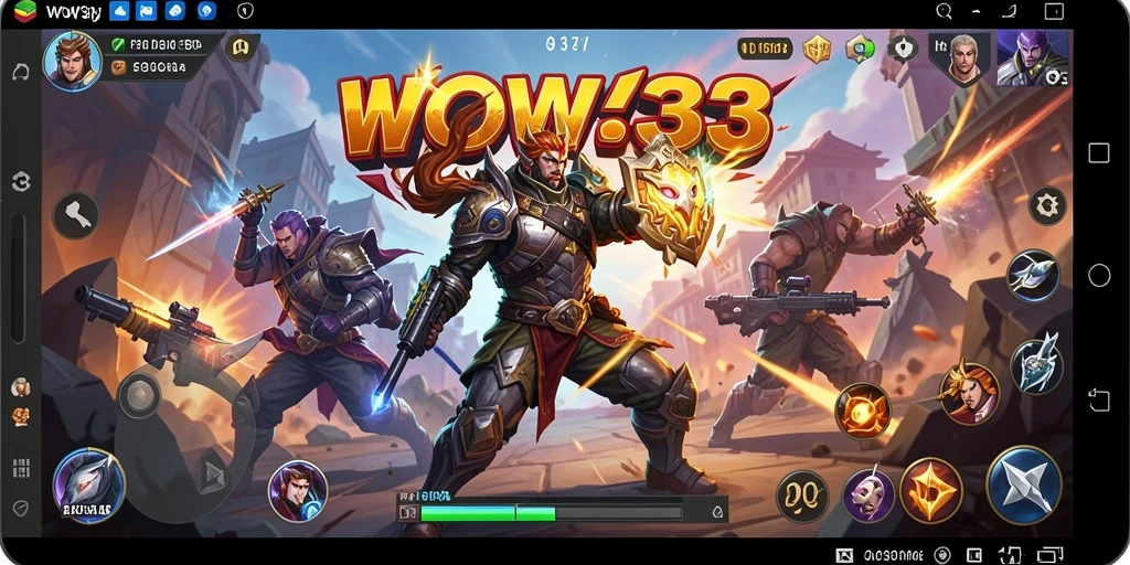 Screenshot menampilkan duel seru di arena pertarungan WOW33.